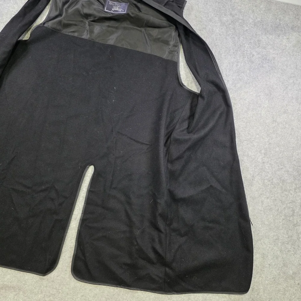 Vintage Burberrys Mens Large Black Wool Zip In Trench Coat Liner Long